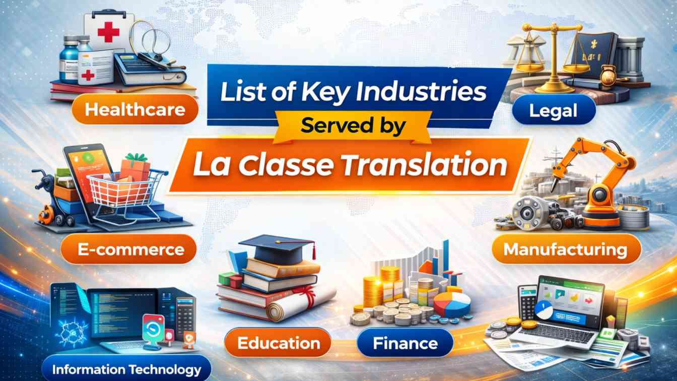 List of Key Industries Served by La Classe Translation